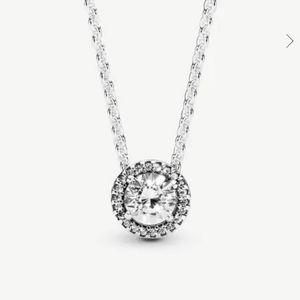 Pandora Round Sparkle Halo Necklace
